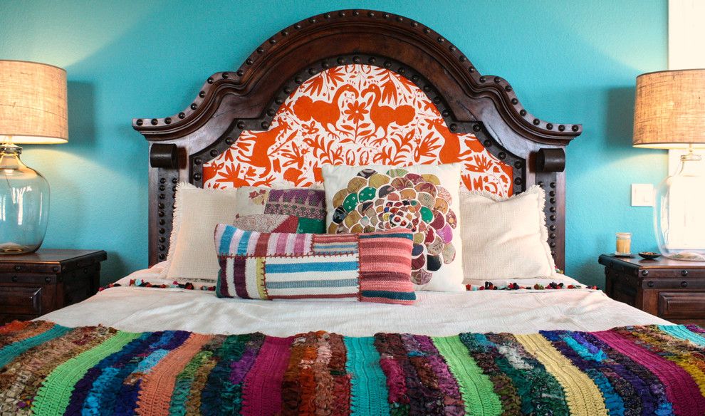 Bohemian Bedroom for a Mediterranean Bedroom with a Eclectic and My Houzz: Duncan Residence by Mina Brinkey