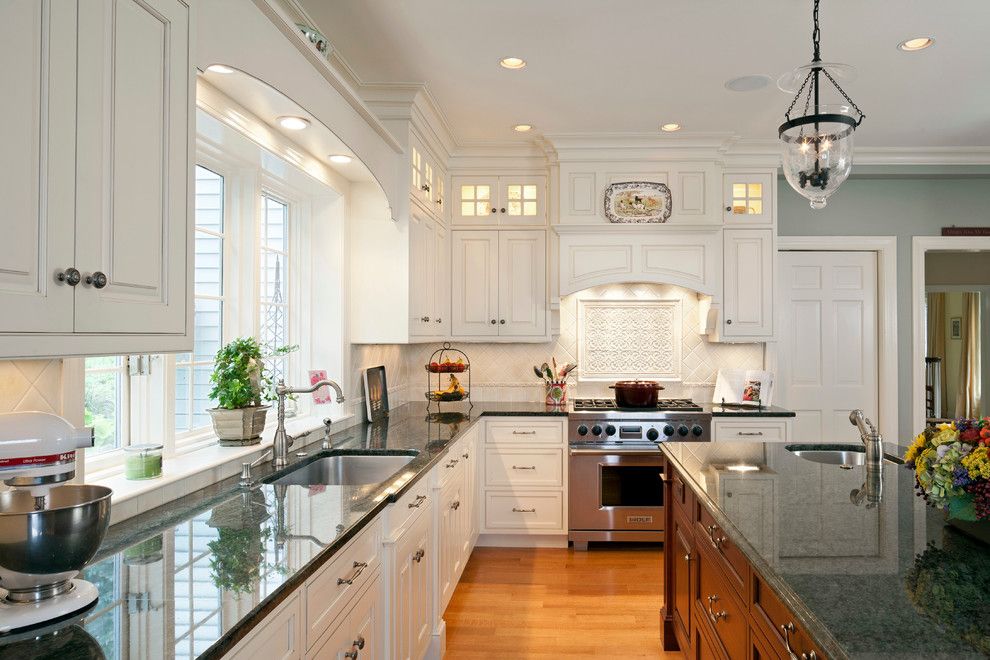 Boston Granite Exchange for a Traditional Kitchen with a Recessed Lights and Wellesley 2 by Architectural Kitchens Inc.