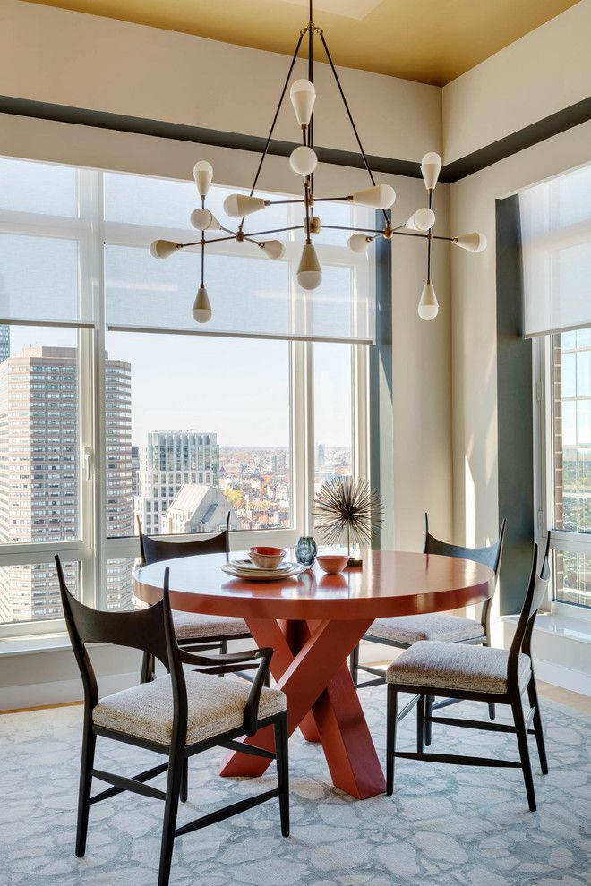 Boston Points of Interest for a Contemporary Dining Room with a Area Rug and Boston, Ma Residence by Andra Birkerts Design