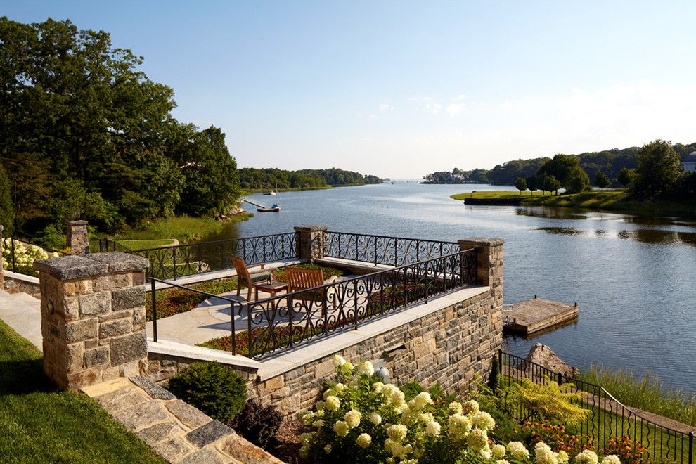 Boulevard Home Furnishings for a Transitional Exterior with a Dock and Greenwich Residence by Leap Architecture