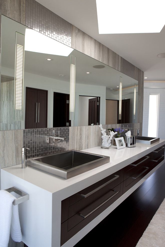 Boyd Lighting for a Contemporary Bathroom with a Contemporary and Classic Contemporary Residence by Shane D. Inman