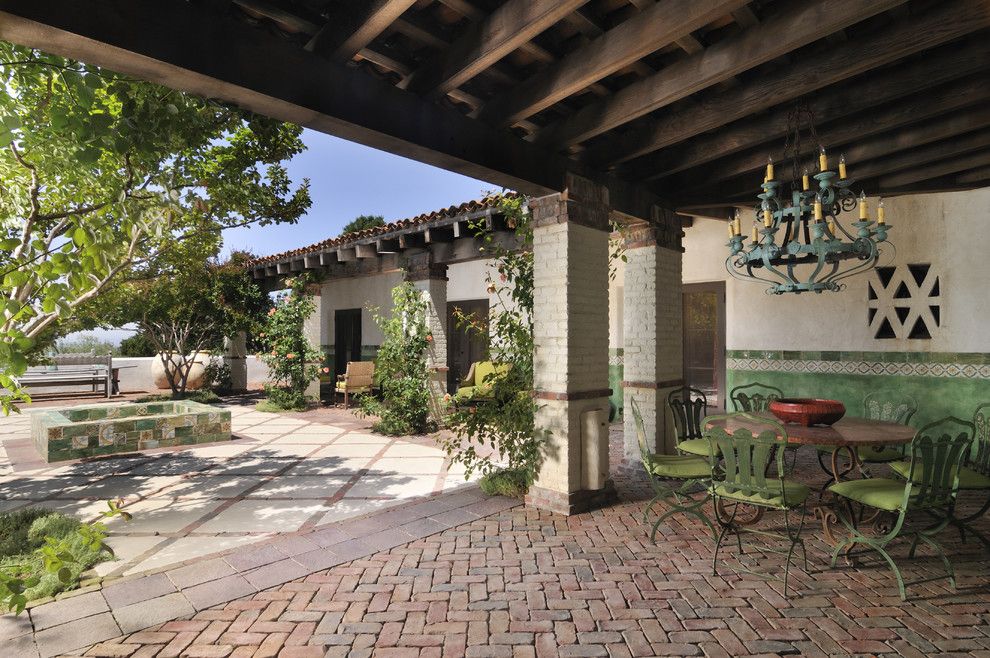 Brick Paver Patterns for a Southwestern Porch with a Rustic and Buffalo Valley Residence by Fgy Architects