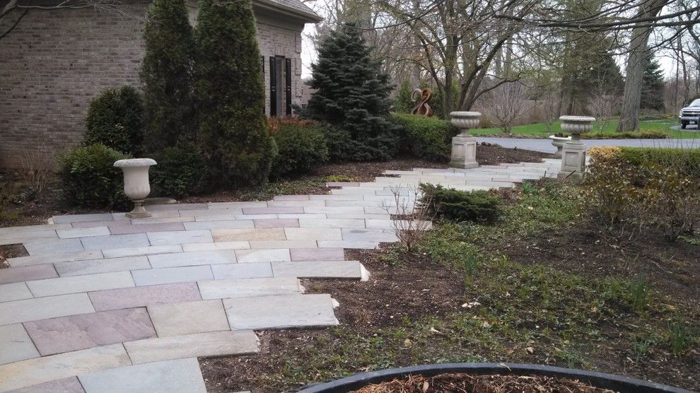 Brickman Landscape for a  Landscape with a  and Elegant Radial Bluestone Walk by Hirsch Brick and Stone