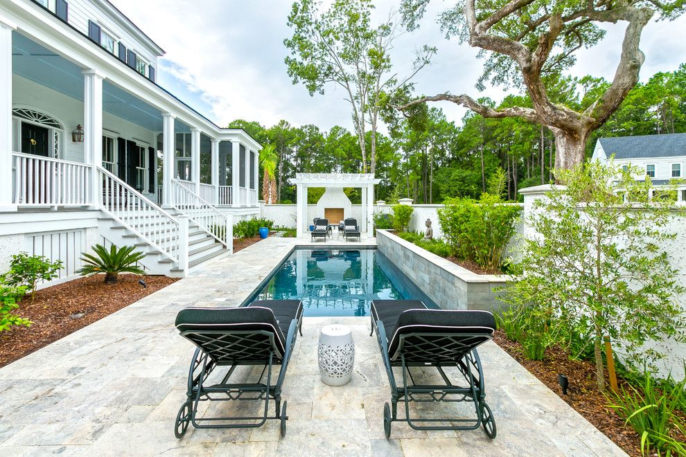 Brickman Landscaping for a Beach Style Pool with a Porch and Fall 2014 Best of Photos by Charleston Home + Design Mag