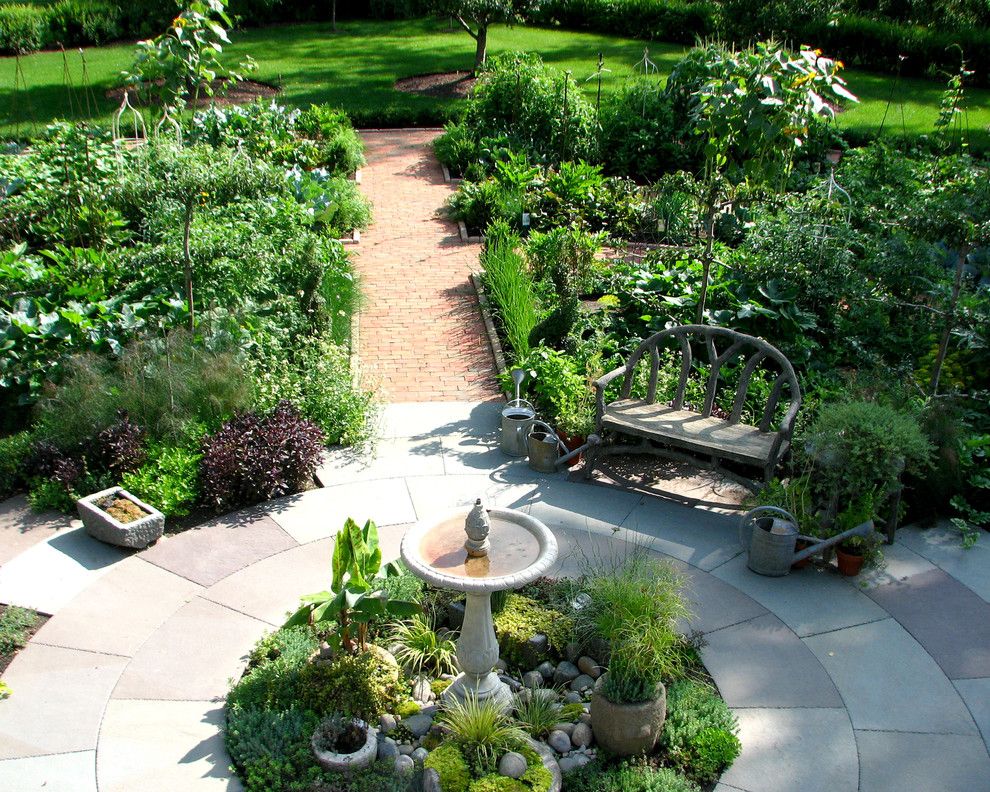 Brickman Landscaping for a Traditional Landscape with a Traditional and Potager Garden by the Brickman Group, Ltd.