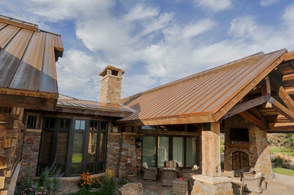 Bridger Steel for a Rustic Exterior with a Metal Roof and Rusted Steel by Bridger Steel, Inc