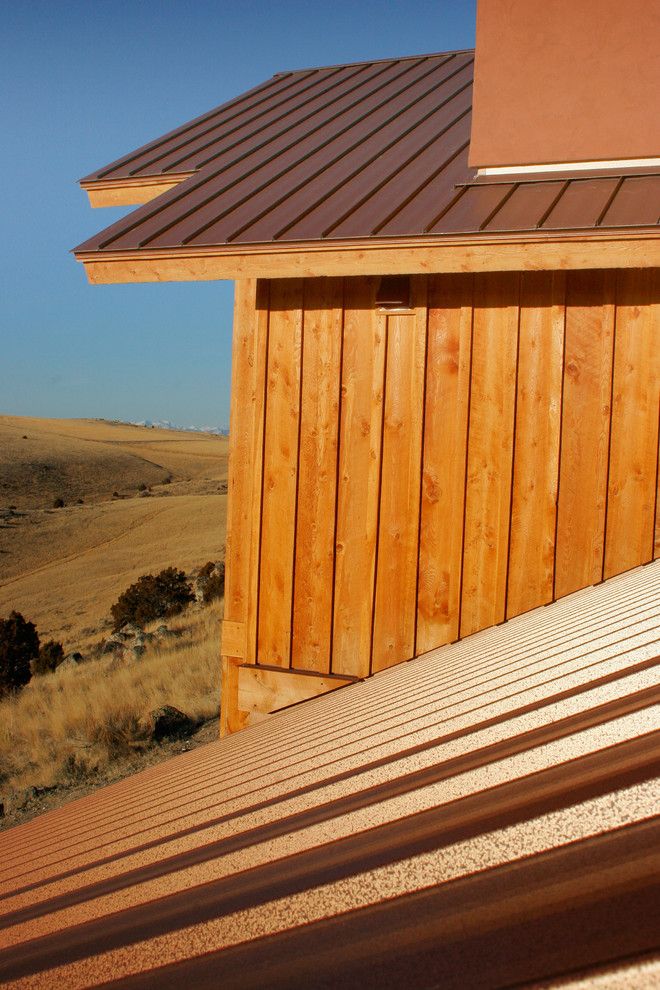 Bridger Steel for a Rustic Exterior with a Mountain Home and Manhattan Mountain Home by Bridger Steel, Inc