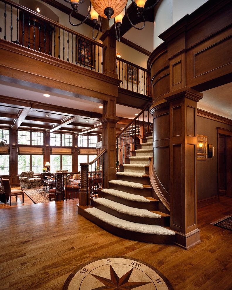 Broadway Carpets for a Traditional Staircase with a Traditional and Saratoga Lake House by Wallant Architect