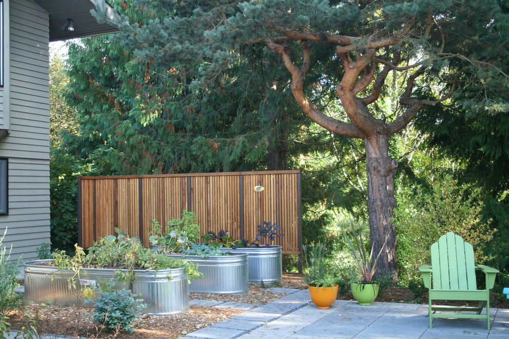 Brook Farm General Store for a Contemporary Patio with a Galvanzied Feeding Trough and Edmonds Residence by Banyon Tree Design Studio