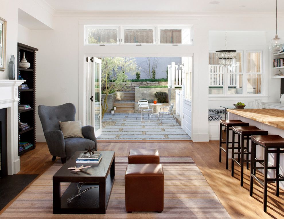 Brownstone Furniture for a Contemporary Family Room with a Dark Wood Coffee Table and Eco+Historical Sanchez 1 by Eco+Historical, Inc.