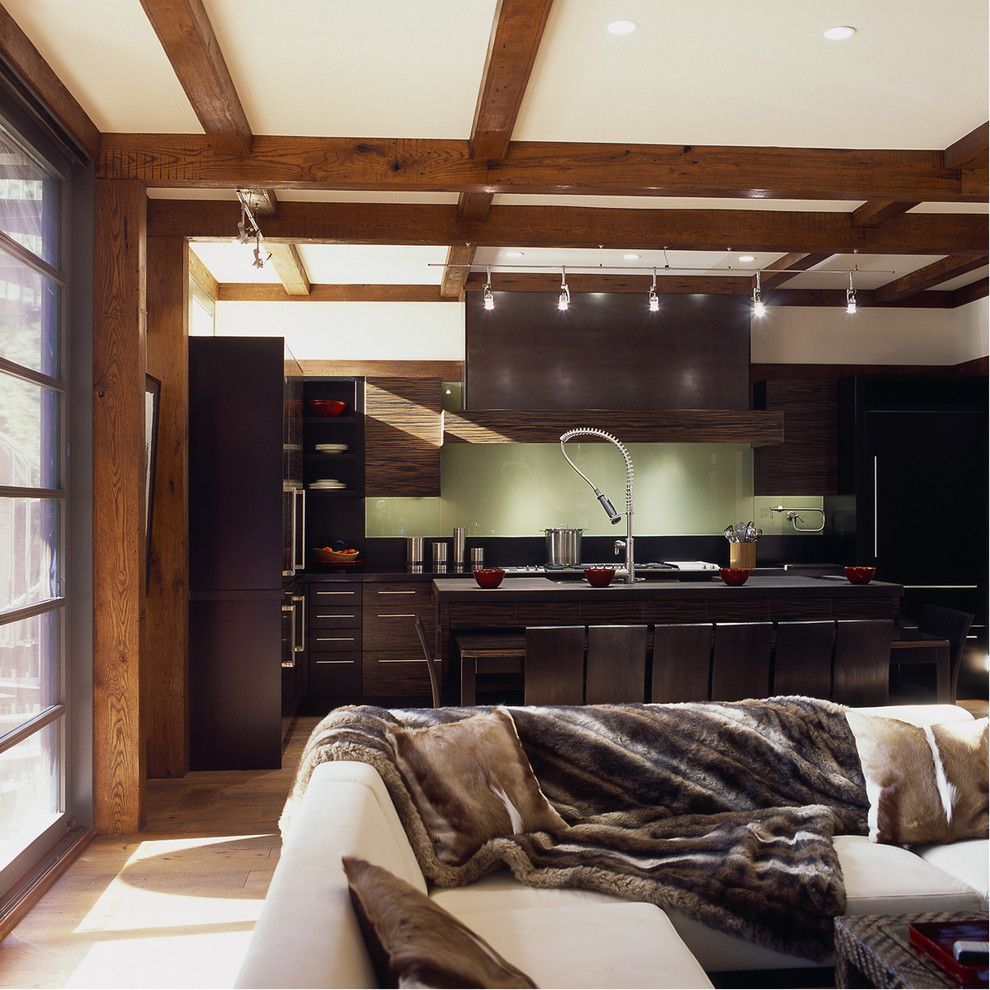 Bruck Lighting for a Craftsman Kitchen with a Wood Doors and Craftsman Teahouse by Gardner Mohr Architects Llc