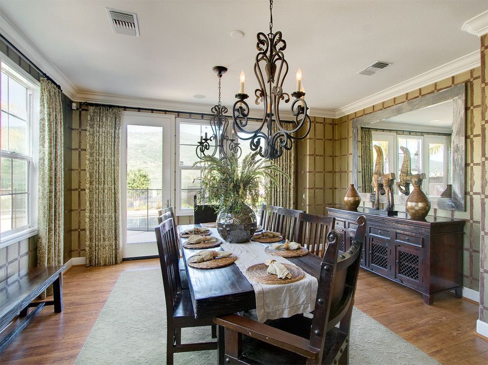 Bufftech for a Contemporary Dining Room with a Wood Flooring and Calle Palmito by Tracy Lynn Studio