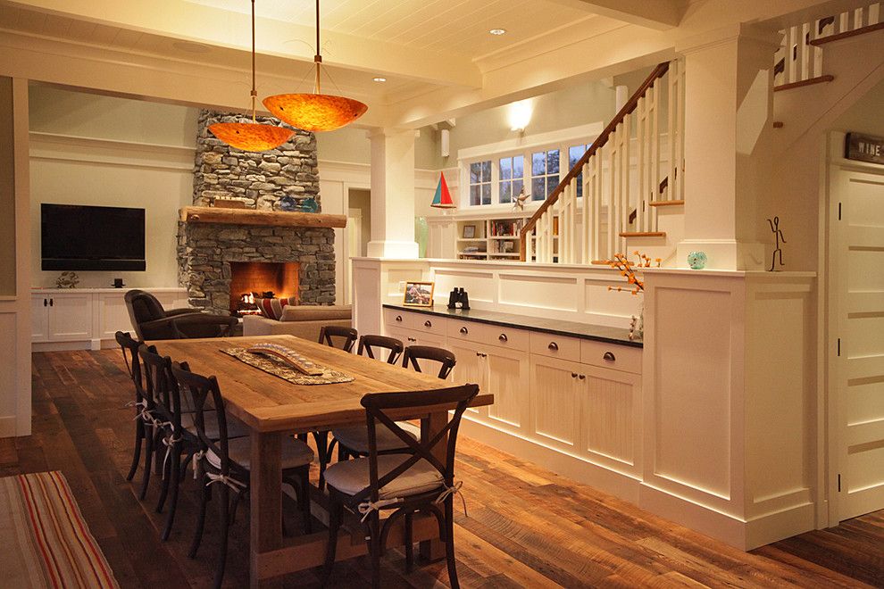 Bufftech for a Rustic Dining Room with a Wainscoting and Warmington North by Warmington & North