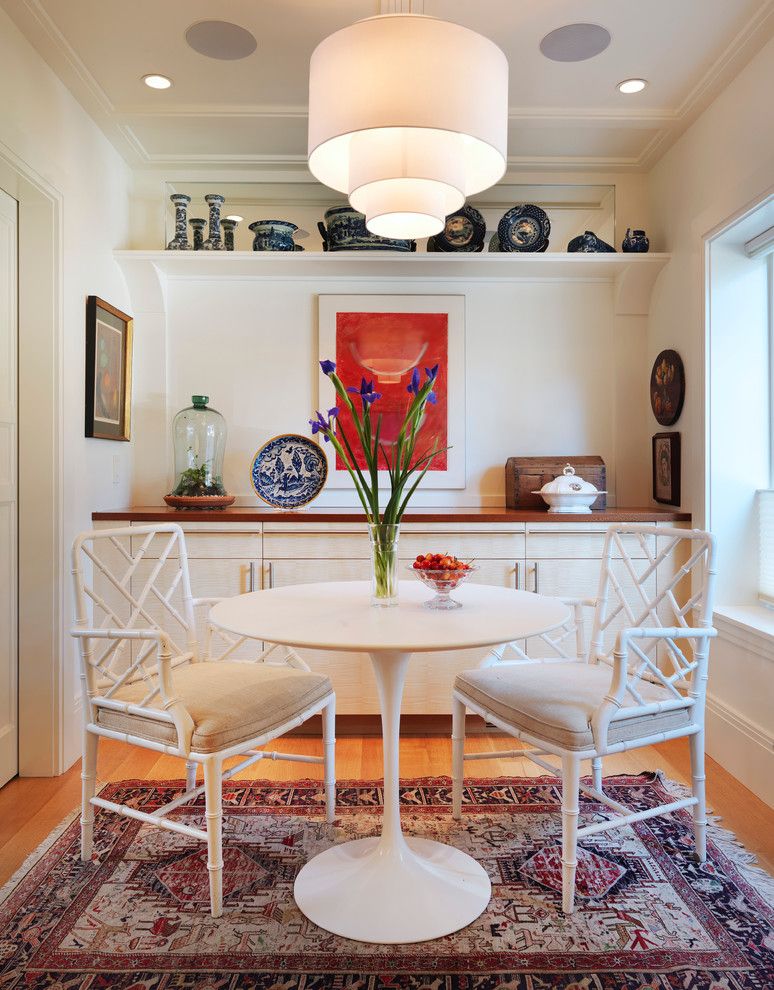 Bufftech for a Transitional Dining Room with a Round Drum Shade and Cambridge, Ma Project by Audio Concepts