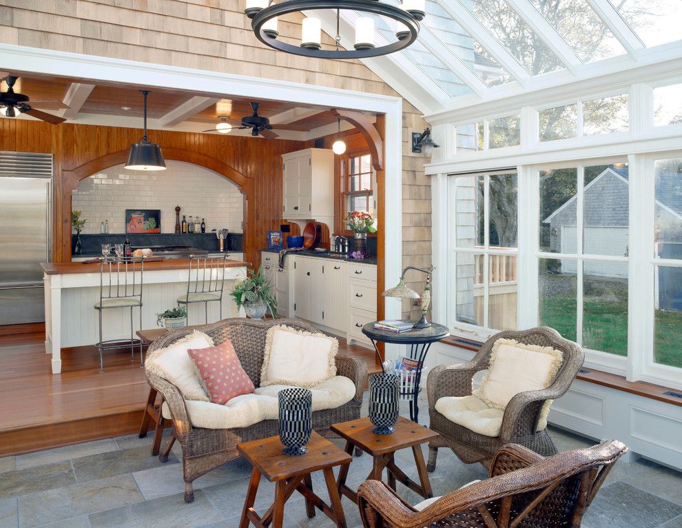 Builders Supply Outlet for a Traditional Sunroom with a Beige Drawers and Sea Captain's Home by Baud Builders, Inc.