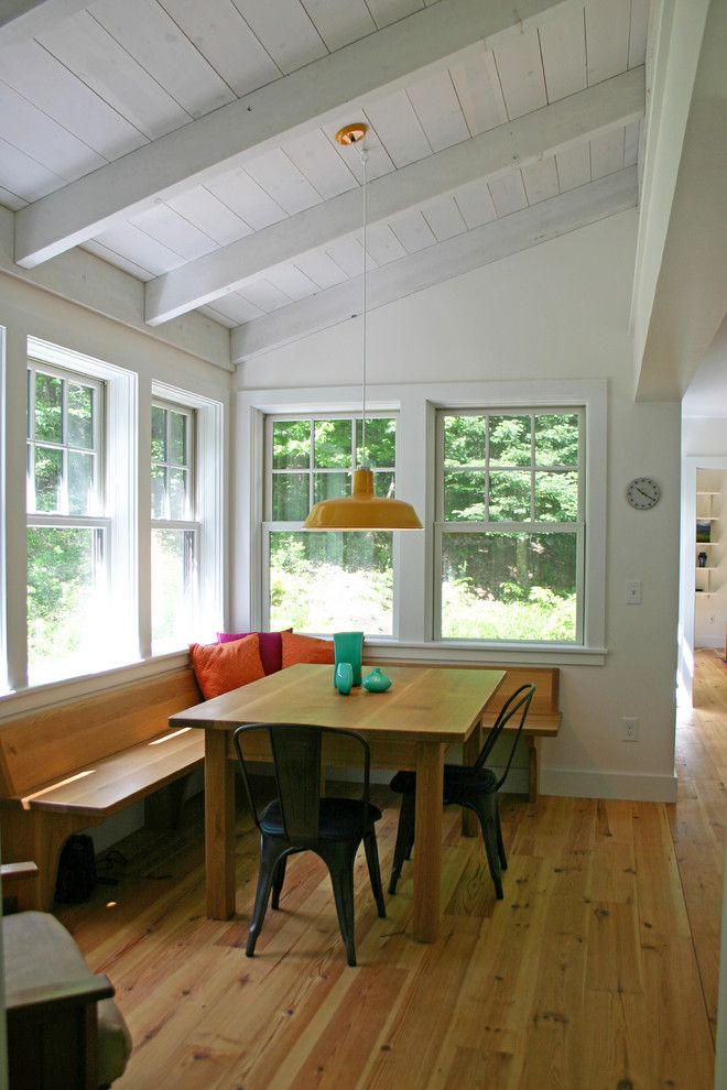 Builders Warehouse Okc for a Farmhouse Dining Room with a Wall Clock and Eating Nook by Moore Design Builders