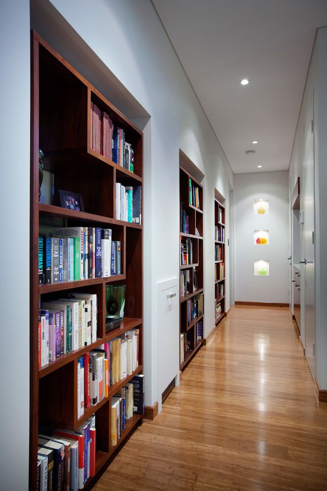 Built in Bookcase Plans for a Contemporary Hall with a Contemporary Design and Mt Claremont 2012 by Yael K Designs