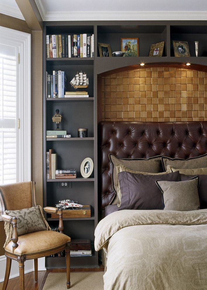 Built in Bookcase Plans for a Victorian Bedroom with a Cozy Bedroom and Gatsby by Siemasko + Verbridge