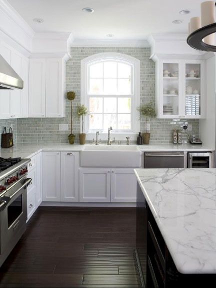 Bullnose Edge for a Traditional Kitchen with a Arched Window and San Jose Res 2 by Fiorella Design