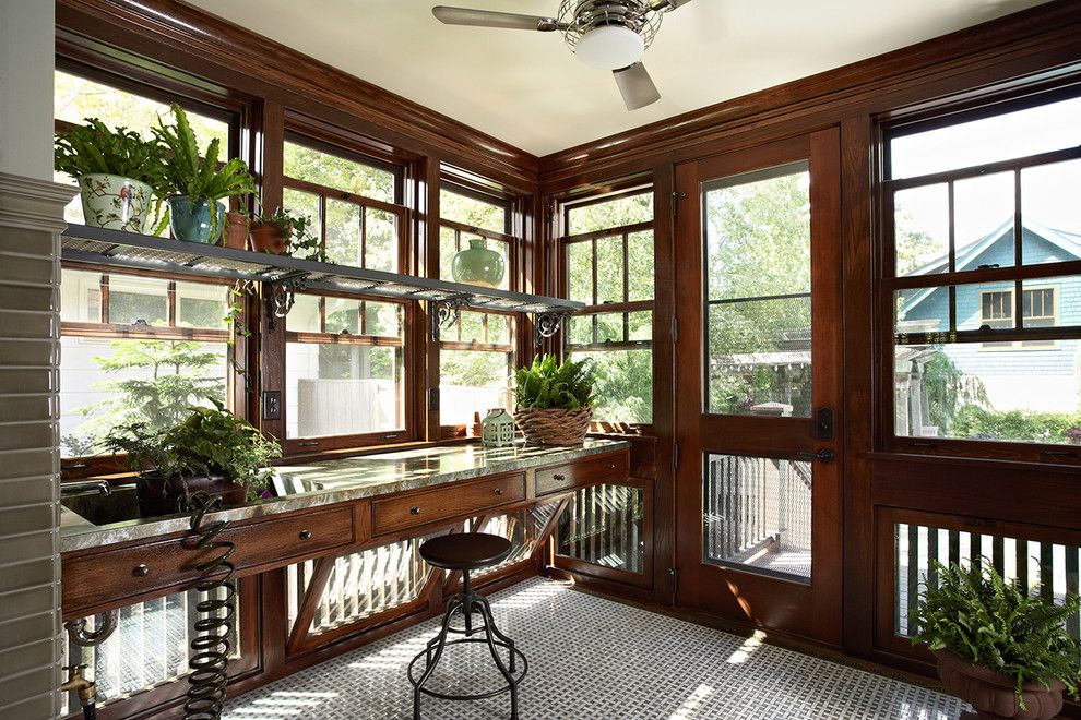 Bungalow5 for a Craftsman Sunroom with a Plant Room and Morningside Bungalow by Meriwether Inc