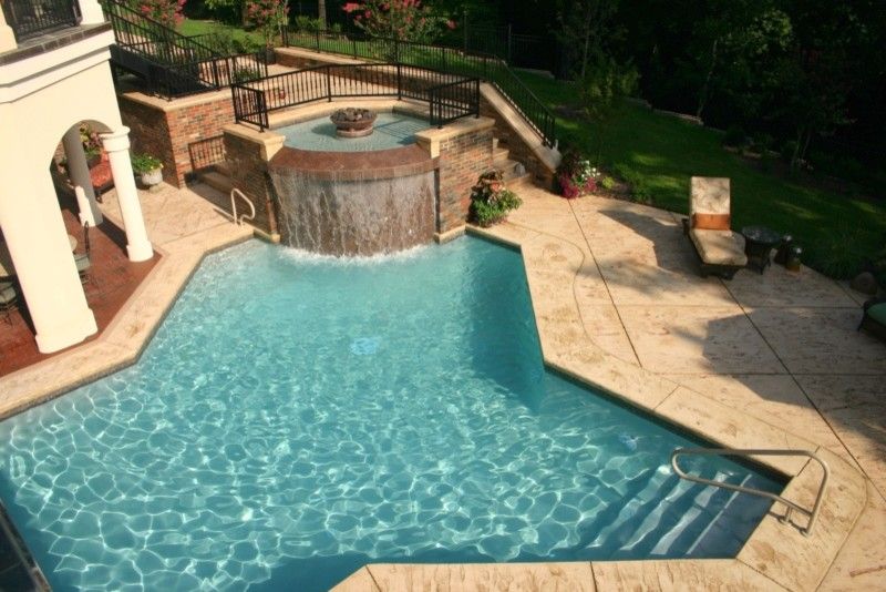 Burton Pools for a  Pool with a  and Gunite From Burton Pools by Burton Pools and Spas