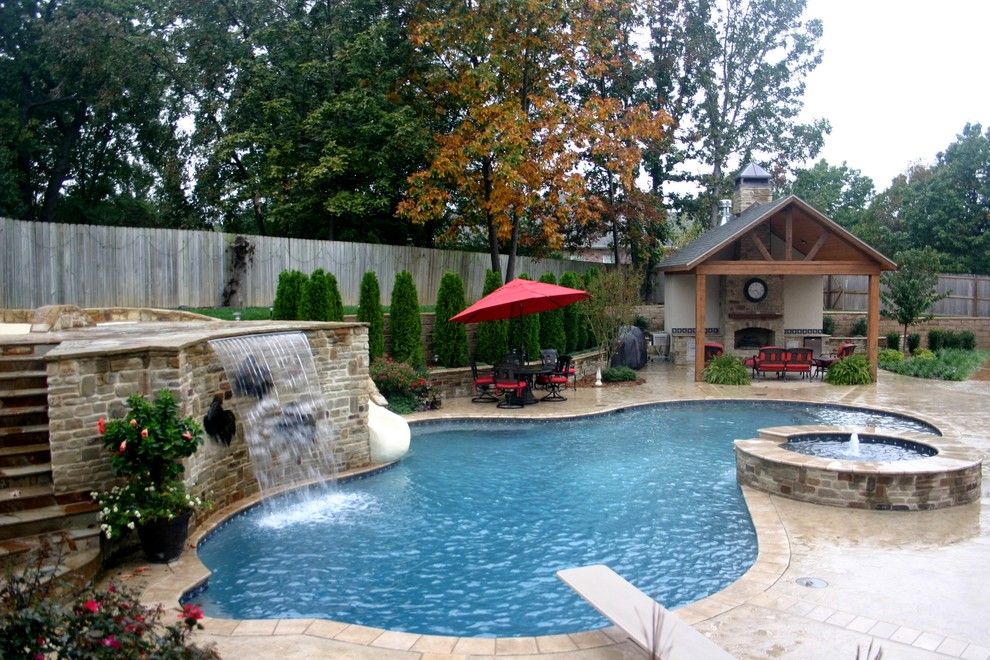 Burton Pools for a  Pool with a  and Gunite From Burton Pools by Burton Pools and Spas