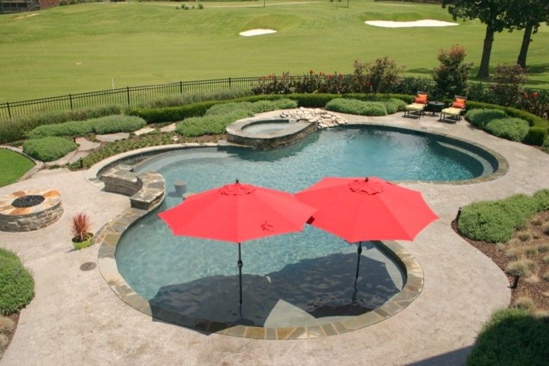 Burton Pools for a  Pool with a  and Gunite From Burton Pools by Burton Pools and Spas