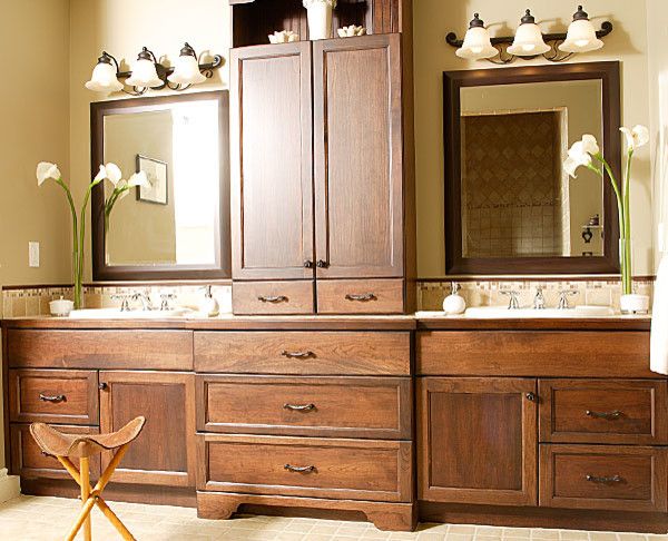 Cabico Cabinets for a Traditional Spaces with a Triple Sconce and Traditional  by Attleborokitchenandbath.com