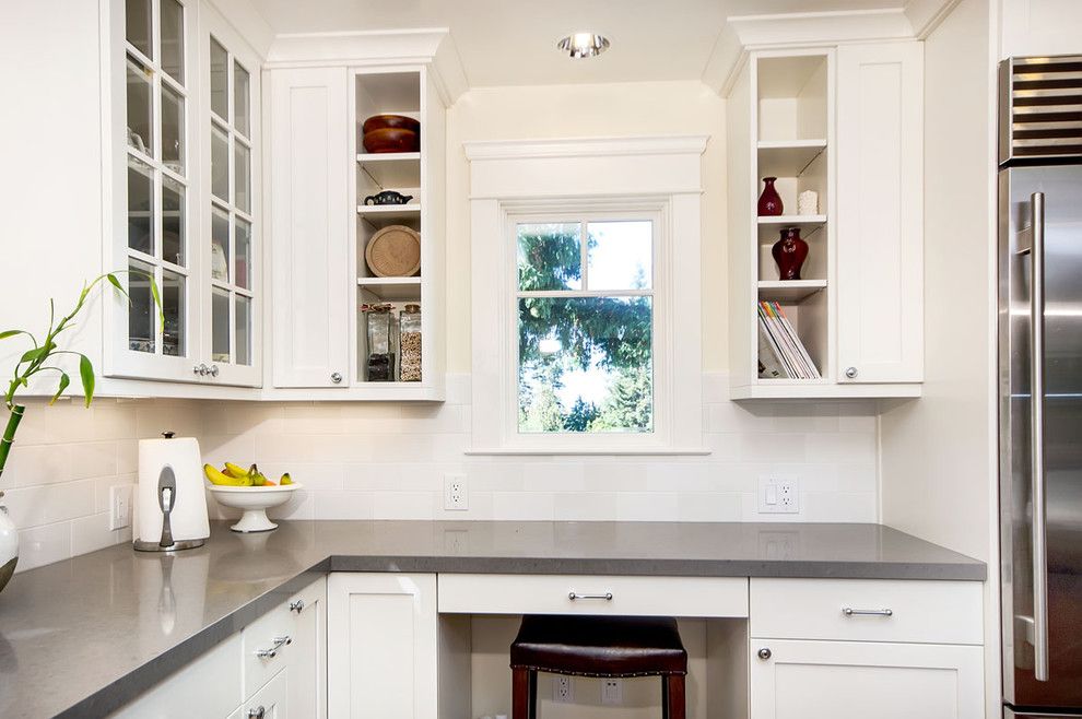 Caesarstone Colors for a Craftsman Kitchen with a Gray Counters and Menlo Park Residence by Studio S Squared Architecture, Inc.