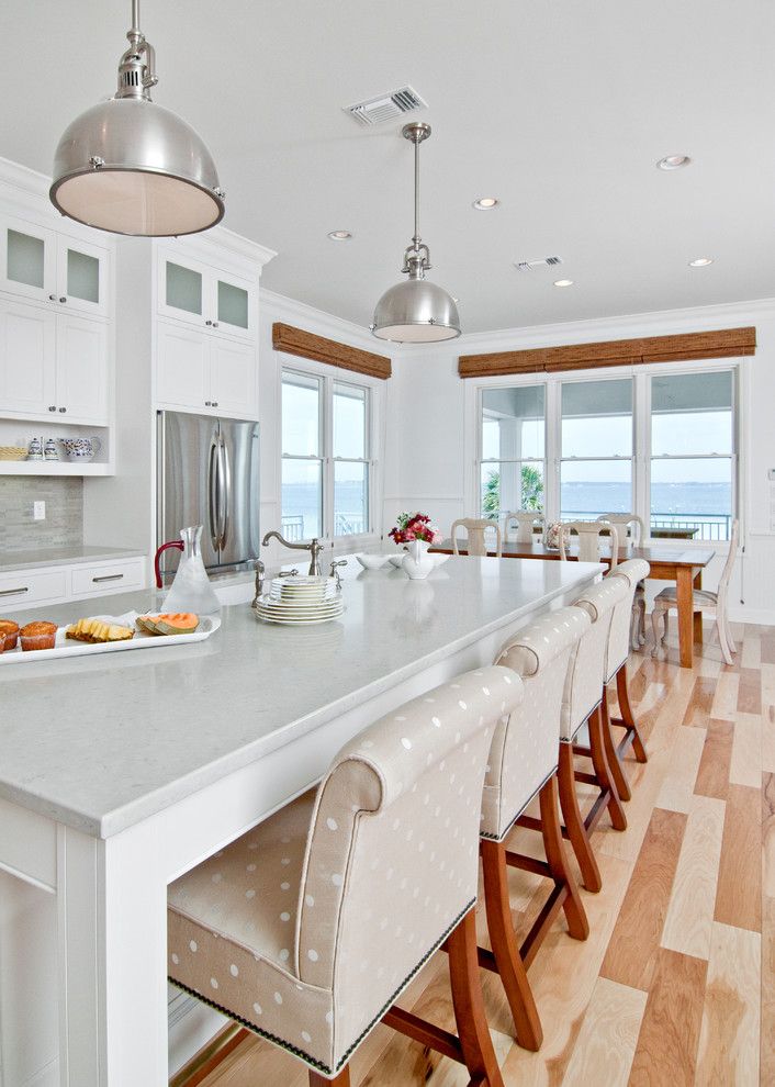 Caesarstone Colors for a Traditional Kitchen with a Kitchen Island and White Beach Kitchen by in Detail Interiors