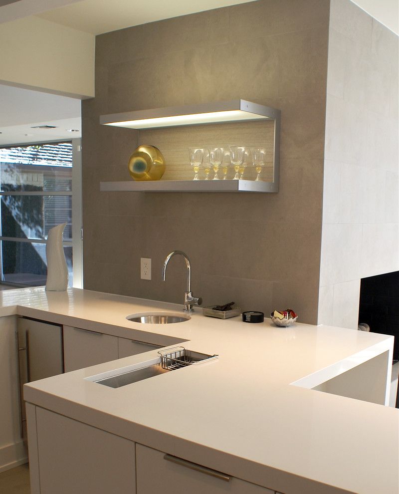 Caesarstone Quartz for a Contemporary Kitchen with a Contemporary and Modern Dallas Ranch Home by Slic Interiors