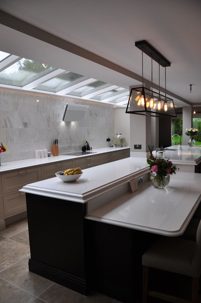 Caesarstone Quartz for a Traditional Kitchen with a Great Room and Park Lane Kitchen by Hart Woods