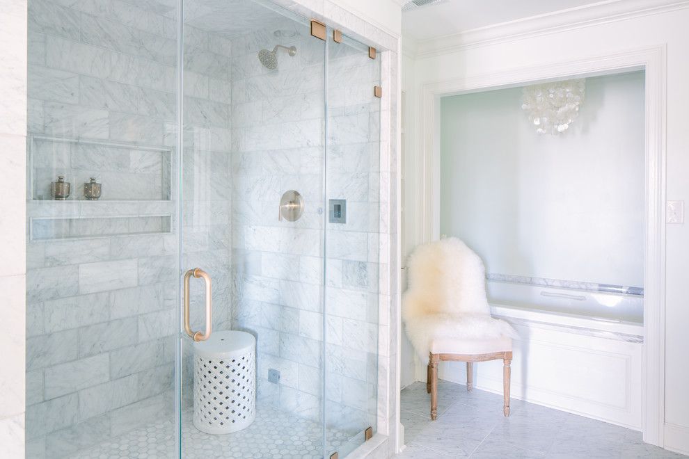 California Faucets for a Traditional Bathroom with a Garden Pedestal and Bathrooms by Natalie Clayman Interior Design