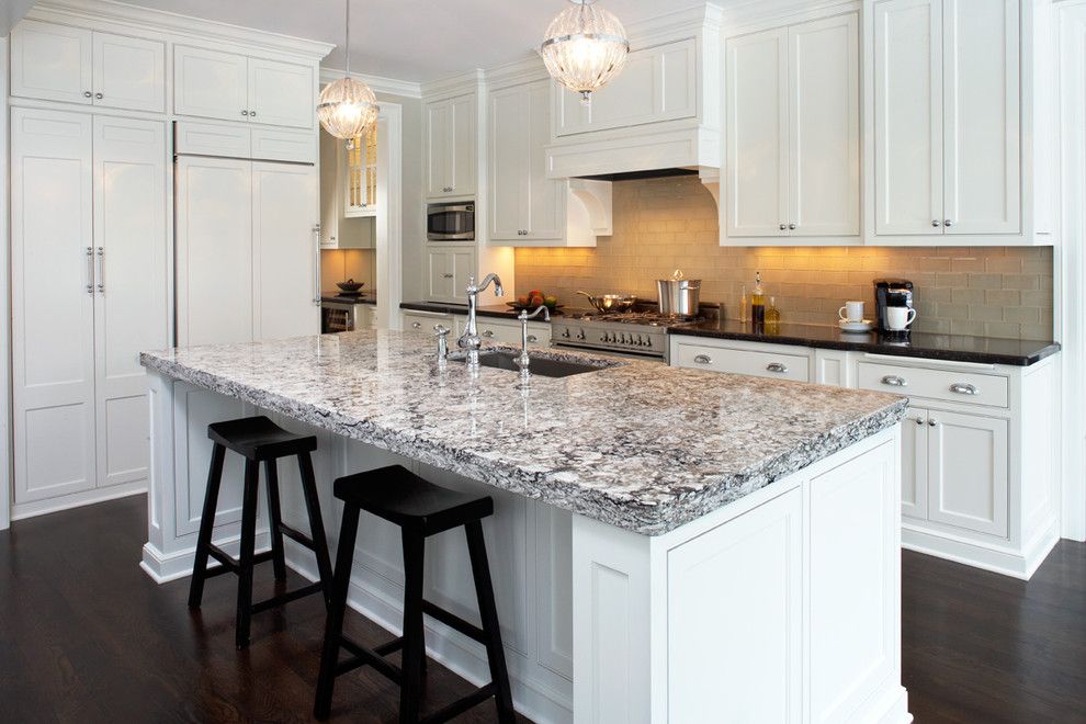 Cambria Countertops for a Contemporary Kitchen with a White Countertop and Cambria Bellingham From the Waterstone Collection by Cambria