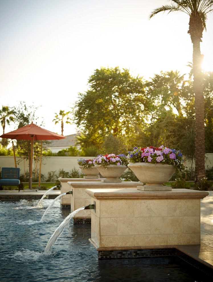 Cannon Pools for a Mediterranean Pool with a Patio and Arcadia Residence, Scottsdale, Arizona by Wiseman & Gale Interiors