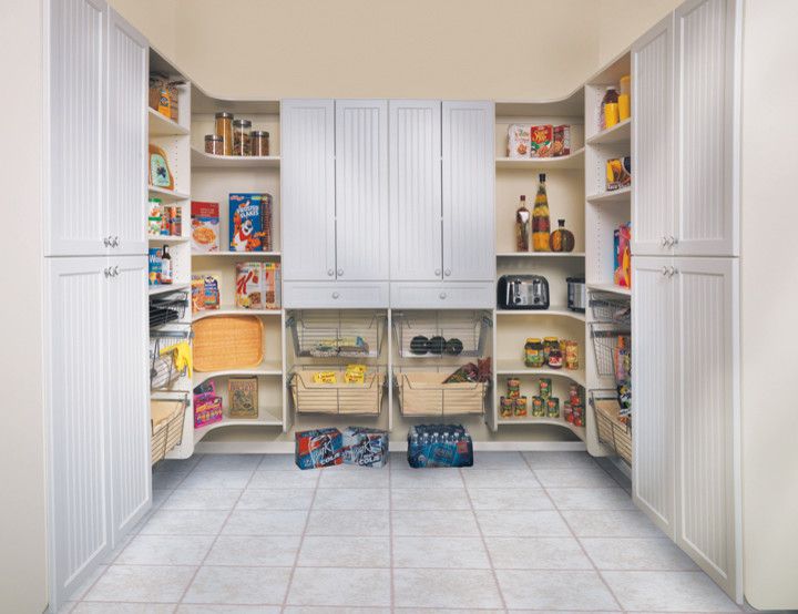 Canyon Creek Cabinets for a Modern Kitchen with a Pantries and Canyon Creek   Pantry in White Melamine by Canyon Creek Cabinet Company