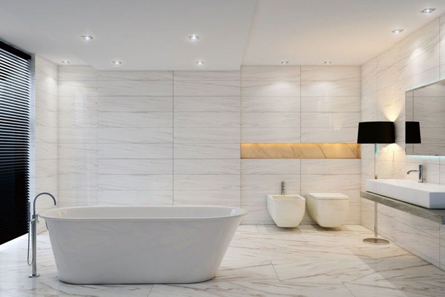 Capco Tile for a  Bathroom with a Porcelain Marble Look and Bathrooms by Capco Tile & Stone