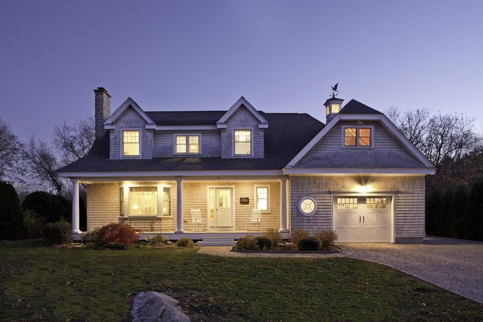 Cape Cod Brass for a Traditional Exterior with a Outdoor Lighting and Front Exterior at Dusk by Architecture | Interiors | Planning