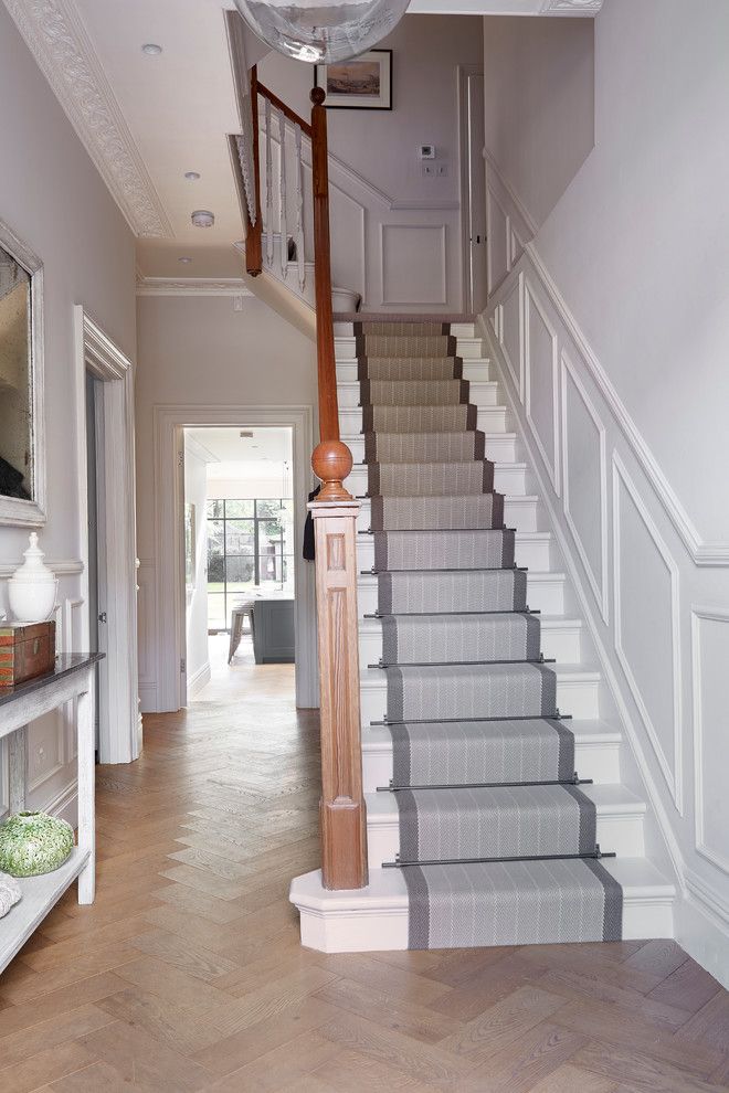 Carpeted Stairs for a Traditional Staircase with a Banister and Traditional Staircase by Blakes London