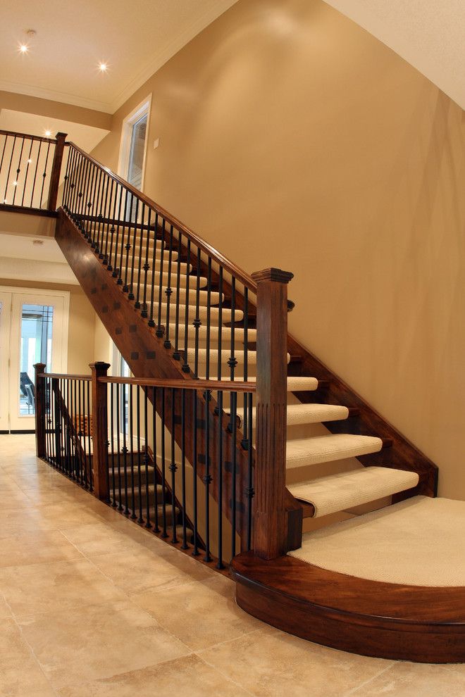 Carpeted Stairs for a Traditional Staircase with a Carpet Staircase and St Clements Staircase by Schnarr Craftsmen Inc