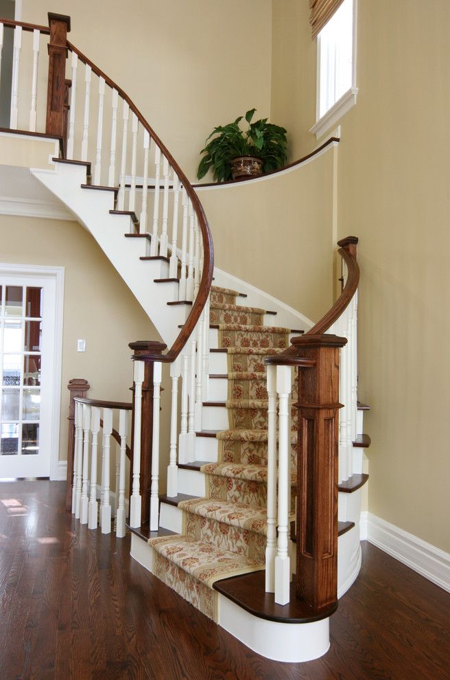 Carpeted Stairs for a Traditional Staircase with a Hardwood Flooring and Jennifer Brouwer Design Inc by Jennifer Brouwer (Jennifer Brouwer Design Inc)