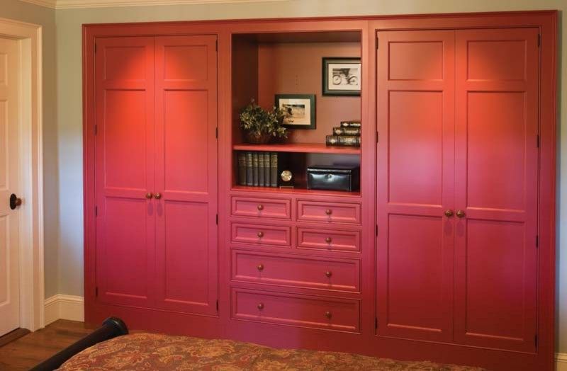 Cassies Closet for a Traditional Closet with a Open Shelving and Custom Built in Closet Red by Crown Point Cabinetry