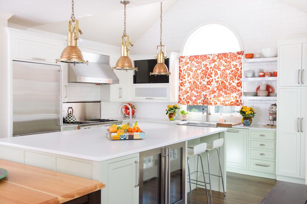 Cb2 Locations for a Transitional Kitchen with a Sub Zero and Leawood, Ks Colorful Kitchen by Kitchen Studio: Kansas City