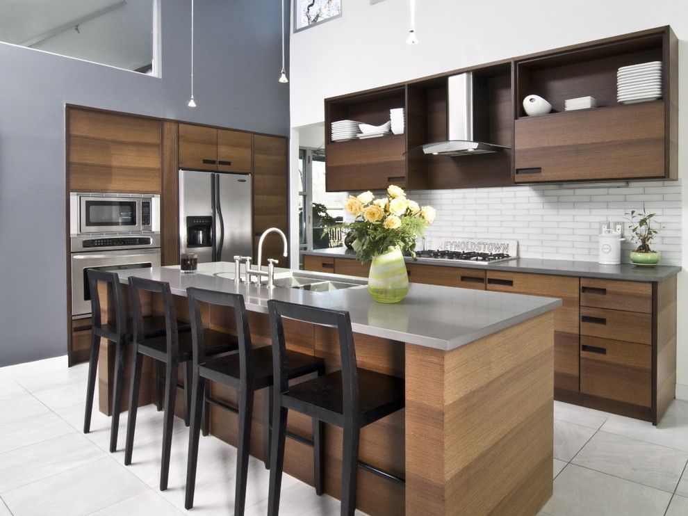 Ceasarstone for a Contemporary Kitchen with a Ceiling Lighting and Flat Shoals Kitchen by West Architecture Studio