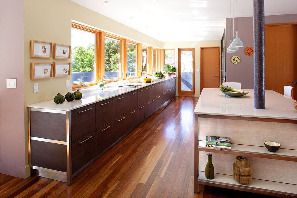 Ceasarstone for a Contemporary Kitchen with a Open Shelves and Brettkelly Residence, Oakland, Ca by Dotter & Solfjeld Architecture + Design