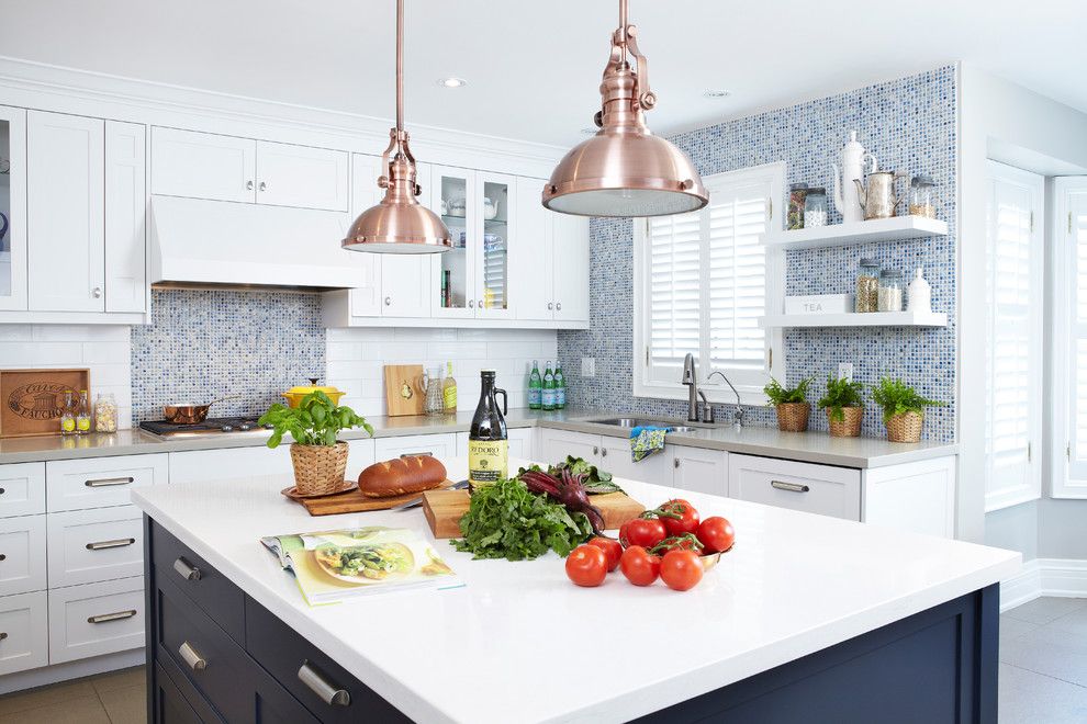 Ceasarstone for a Contemporary Kitchen with a Two Tone Cabinets and Moody Blues by Sealy Design Inc.