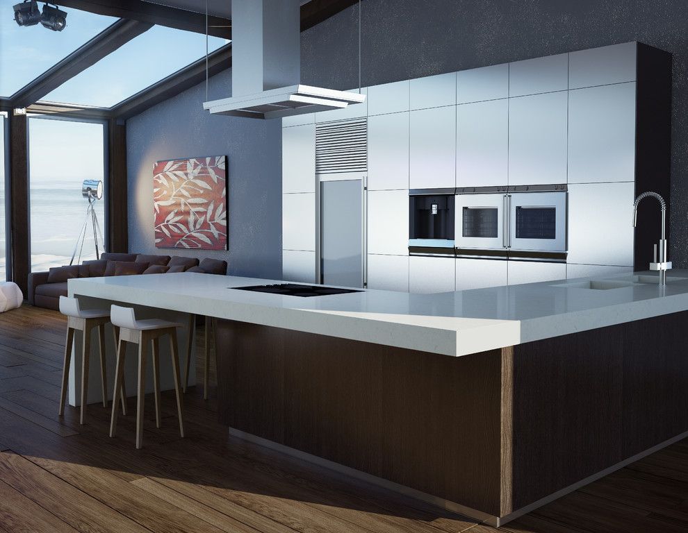 Ceaser Stone for a Contemporary Kitchen with a Contemporary and Contemporary Kitchen by Caesarstoneus.com