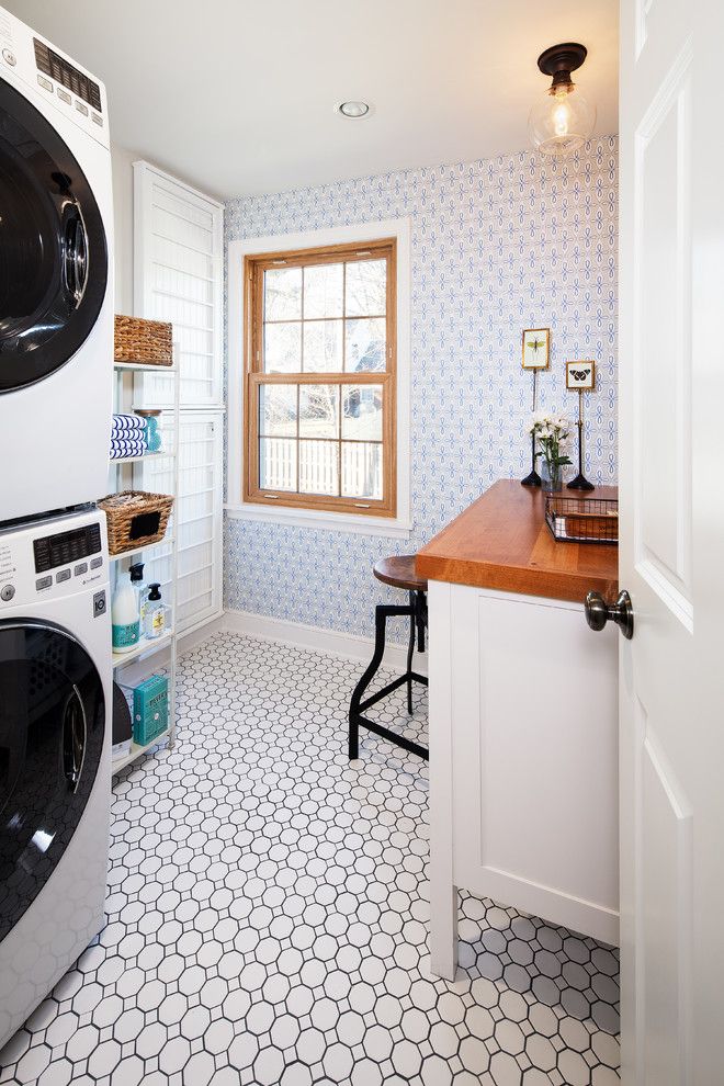 Celebrity Homes Omaha for a Traditional Laundry Room with a Laundry and Updated Vintage by Spaces Interiors/exteriors