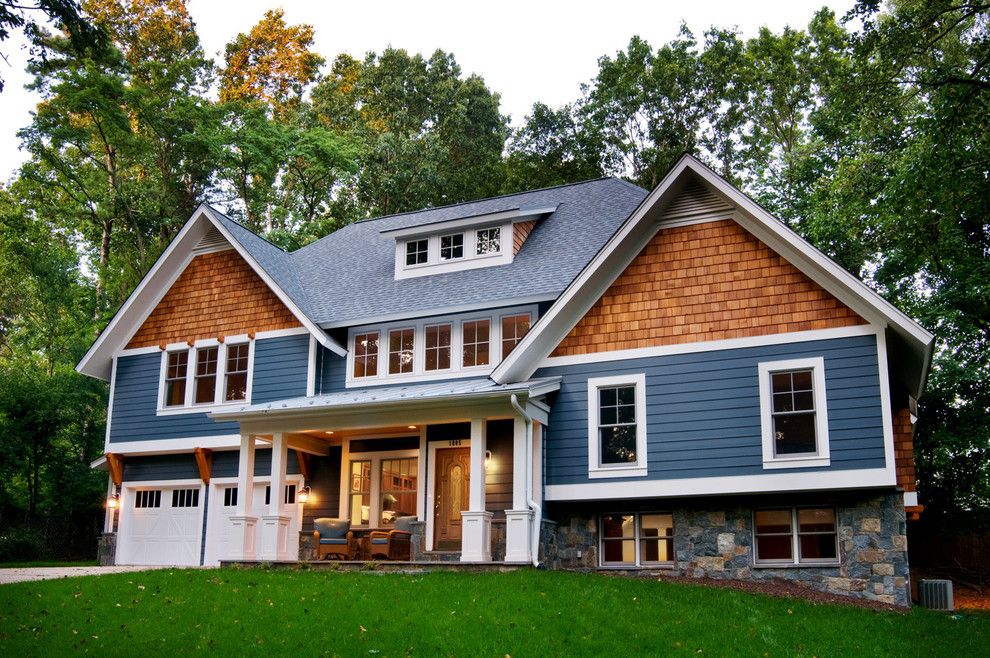 Certainteed Landmark Shingles for a Craftsman Exterior with a Stone Work and Moving on Up by Red House Architects