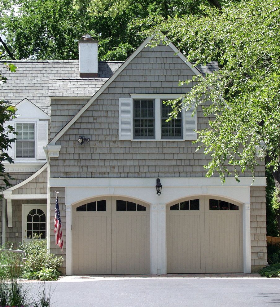 Certainteed Landmark Shingles for a Traditional Garage with a Bench and Seneca by Brehm Architects